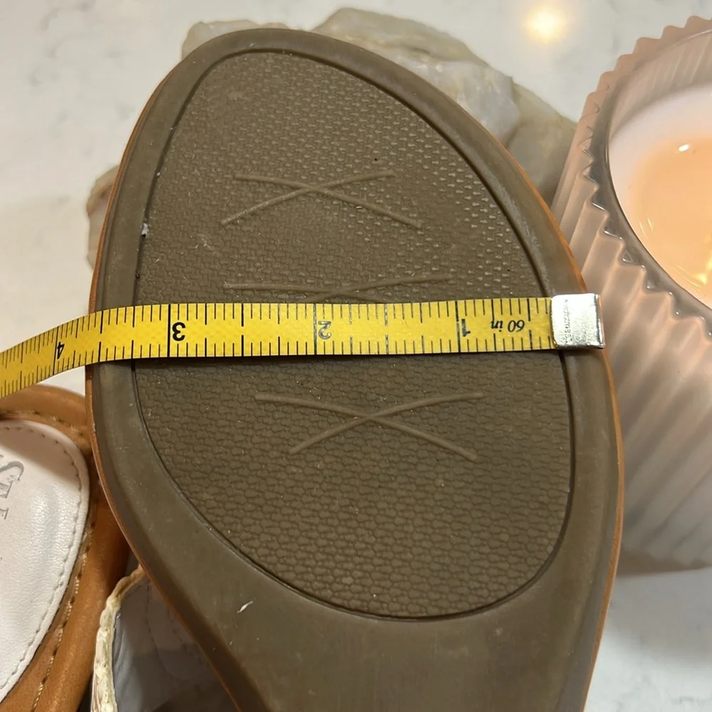 St. John's Bay White Woven Strap Sandals Size 8